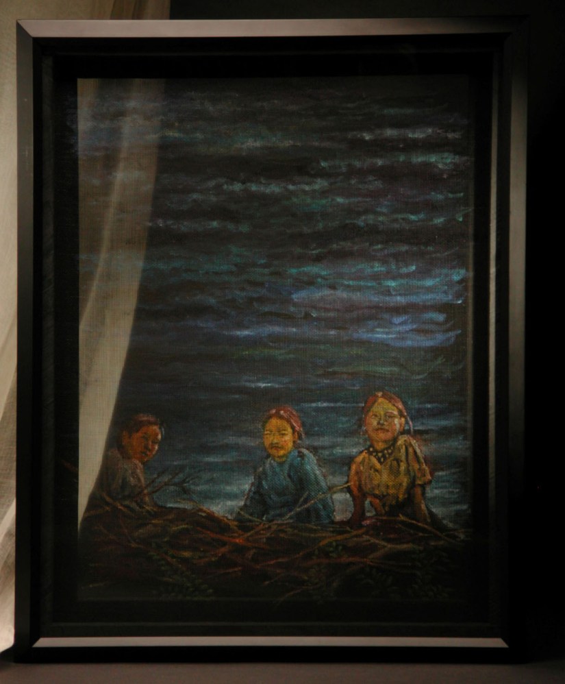 Screen Painting - 3 Nepali Girls FINAL